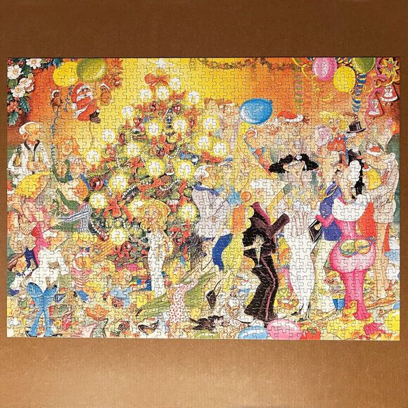 Merry Christmas Cartoon by Gerald Como 1000 Piece King Puzzle - Complete - Picture 2 of 8